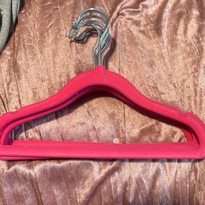 A set of pink hangers